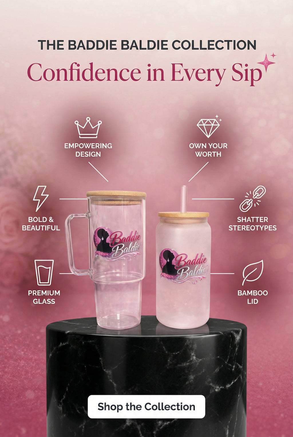 BADDIE BALDIE GLASS CUPS